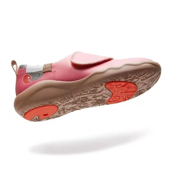 Uin Kid Shoes Casual Slip-on  Microfiber Leather Loafers (Little Deer-Pink)