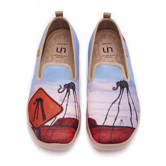UIN Men's Casual Walking Travel Shoes Slip On Knitted Shoes(The Elephants)No Box