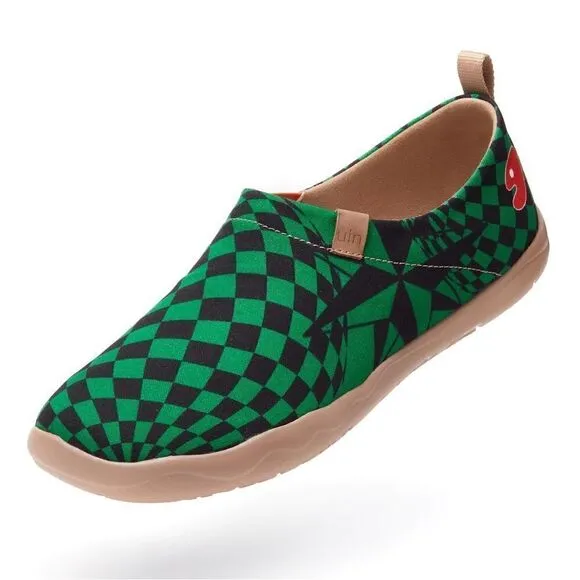 UIN Men's Fashion Sneaker Painted Canvas Slip-On Ladies Travel Shoes (Paradox)