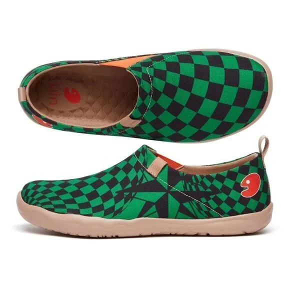UIN Men's Fashion Sneaker Painted Canvas Slip-On Ladies Travel Shoes (Paradox)