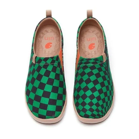 UIN Men's Fashion Sneaker Painted Canvas Slip-On Ladies Travel Shoes (Paradox)