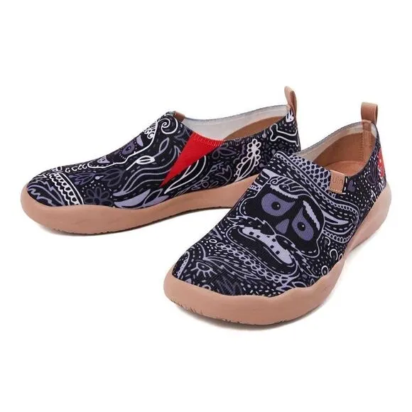 UIN Men's Loafers Knitted Walking Casual Travel Shoes (Mundo de los Muertos)