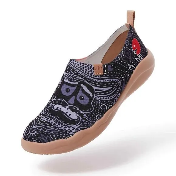 UIN Men's Loafers Knitted Walking Casual Travel Shoes (Mundo de los Muertos)