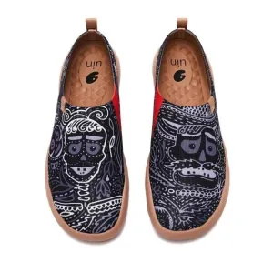 UIN Men's Loafers Knitted Walking Casual Travel Shoes (Mundo de los Muertos)