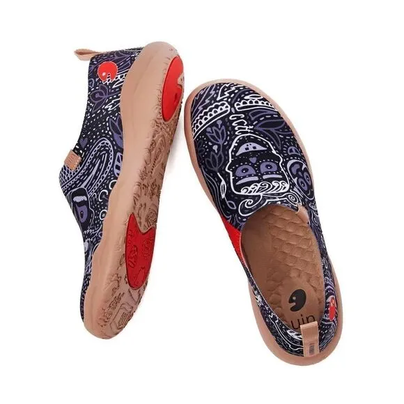 UIN Men's Loafers Knitted Walking Casual Travel Shoes (Mundo de los Muertos)