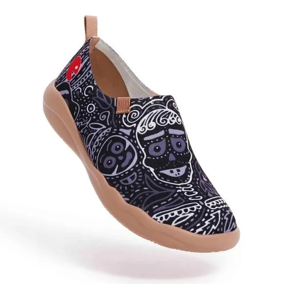 UIN Men's Loafers Knitted Walking Casual Travel Shoes (Mundo de los Muertos)