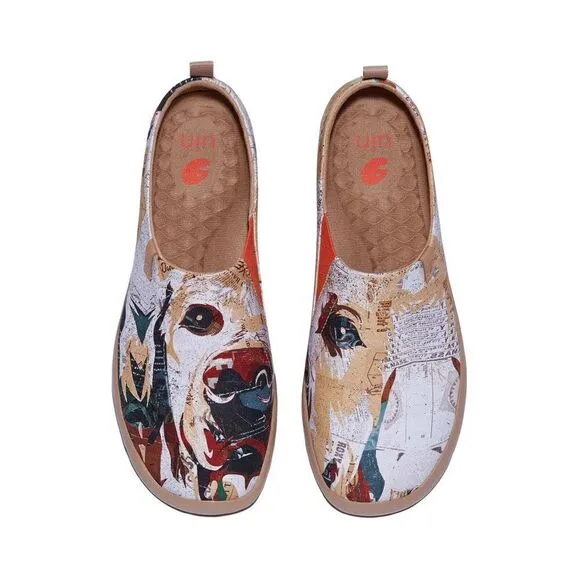 UIN Men's Loafers Painted Travel Shoes Canvas Walking Shoes The Best Companion)