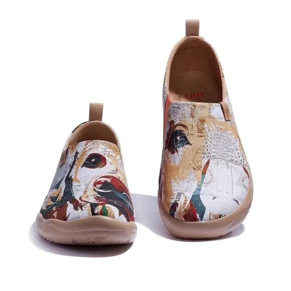 UIN Men's Loafers Painted Travel Shoes Canvas Walking Shoes The Best Companion)