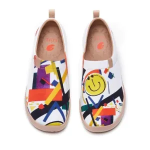 UIN Men's Slip Ons Canvas Walking Casual Loafers Travel Shoes (Nice Meeting U)