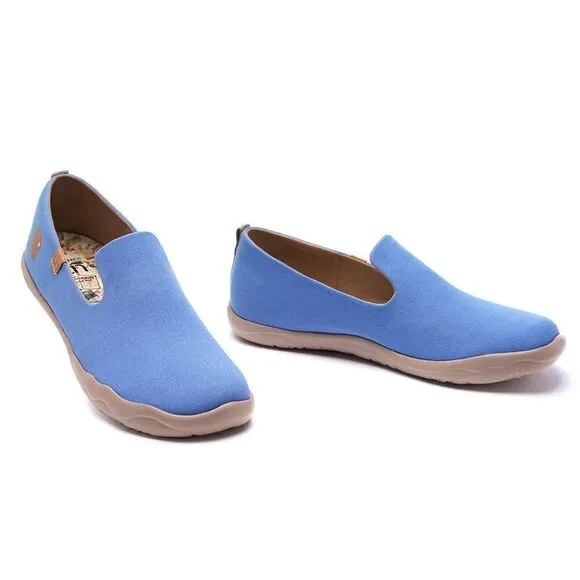 UIN Men's Slip Ons Comfort Walking Casual Shoes (Barcelona Canvas Denim Blue)
