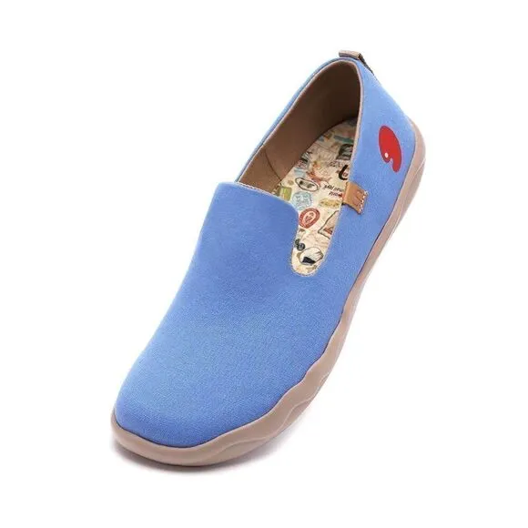 UIN Men's Slip Ons Comfort Walking Casual Shoes (Barcelona Canvas Denim Blue)