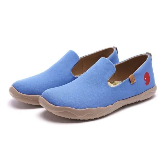 UIN Men's Slip Ons Comfort Walking Casual Shoes (Barcelona Canvas Denim Blue)