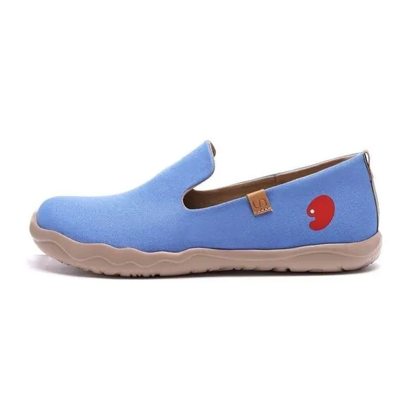 UIN Men's Slip Ons Comfort Walking Casual Shoes (Barcelona Canvas Denim Blue)