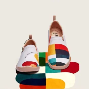UIN Men's Sneaker Painted Canvas Slip-On Ladies Travel Shoes (Hold That Color 2)