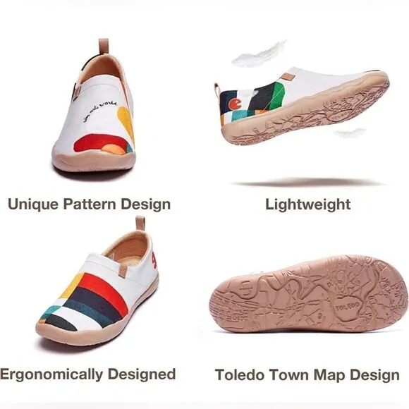 UIN Men's Sneaker Painted Canvas Slip-On Ladies Travel Shoes (Hold That Color 2)