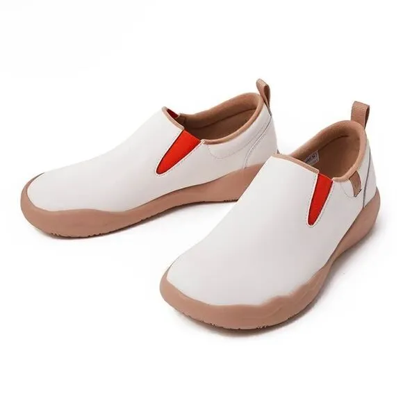 UIN Men's Walking Shoes Lightweight Comfort Sneaker (Cuenca White Split Leather)