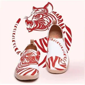 UIN Men's Walking Shoes Canvas Casual Lightweight Comfort Sneaker (Tiger Roar)