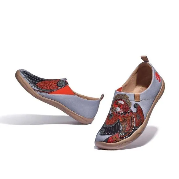 UIN Men's Walking Travel Shoes Canvas Casual Comfort Loafers (The Flame Falcon)