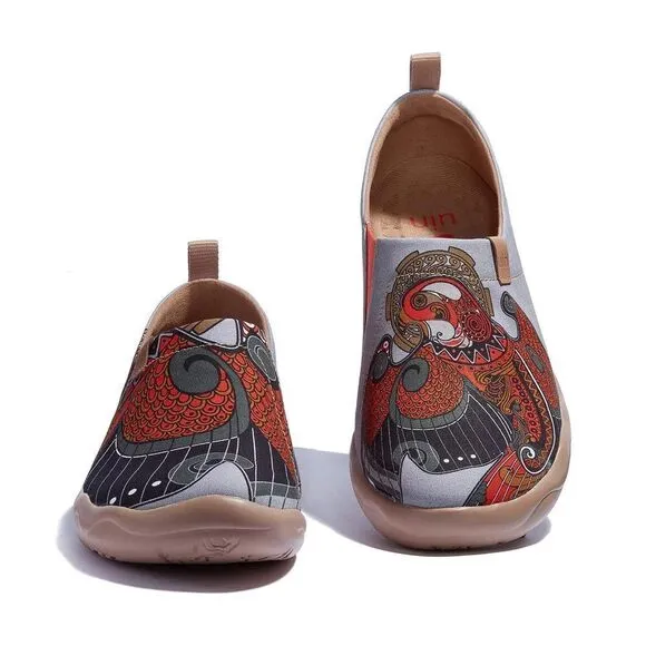 UIN Men's Walking Travel Shoes Canvas Casual Comfort Loafers (The Flame Falcon)