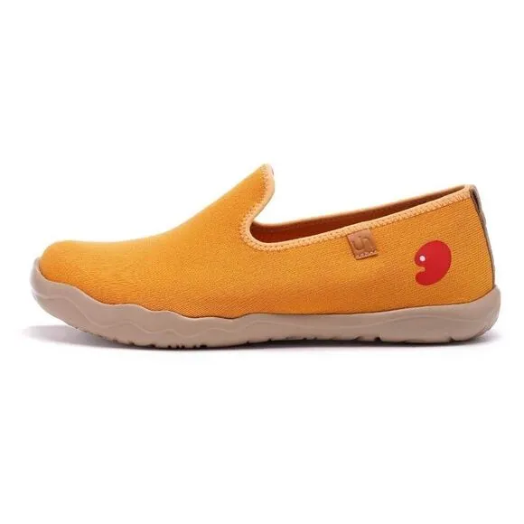 UIN Men's Loafers Comfort Walking Casual Travel Shoes (Barcelona Canvas Orange)