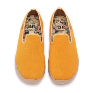 UIN Men's Loafers Comfort Walking Casual Travel Shoes (Barcelona Canvas Orange)