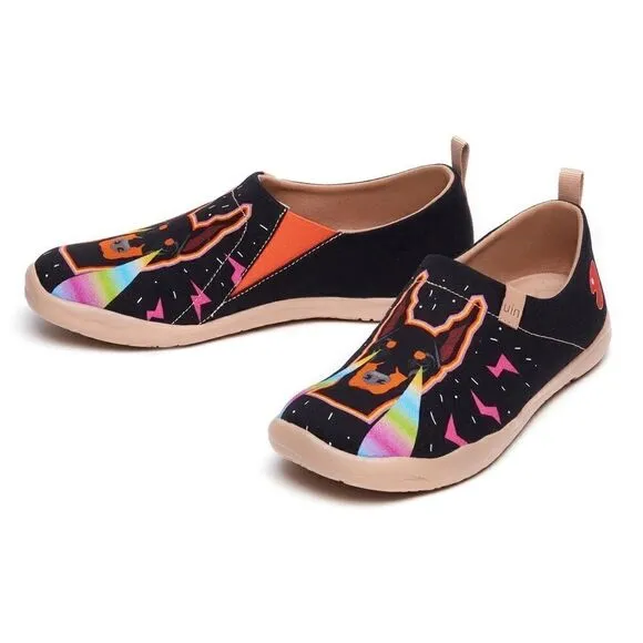 UIN Men's Loafers Painted Shoes Slip On Canvas Walking Shoes (Look At Me)