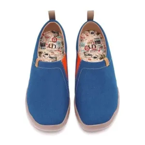 UIN Men's Loafers Painted Shoes Slip On Canvas Walking Shoes (Toledo Dark Blue)