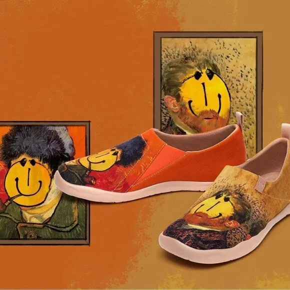 UIN Men's Loafers Painted Shoes Slip On Canvas Walking Shoes (Vincent Toledo)