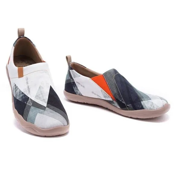 UIN Men's Loafers Painted Shoes Slip On Canvas Walking Shoes (Toledo On Point)