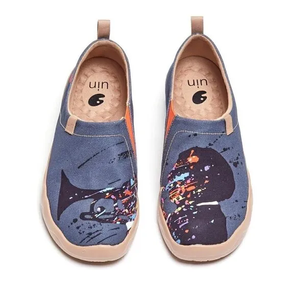 UIN Men's Loafers Shoes Slip On Canvas Walking Shoes (Jazz Passion)