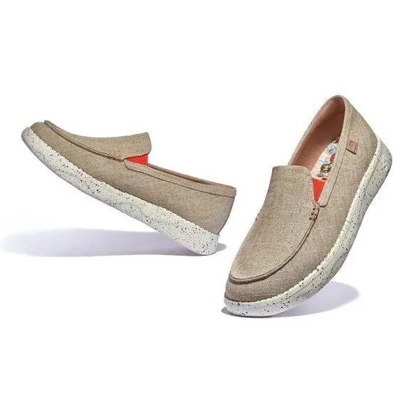 UIN Men's Loafers Slip On Casual Comfort Travel Shoes(Tarragona 3 - Linen White)