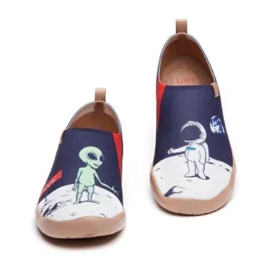 UIN Men's Slip Ons Canvas Flats Walking Casual Loafers Shoes (Nice To Meet U)