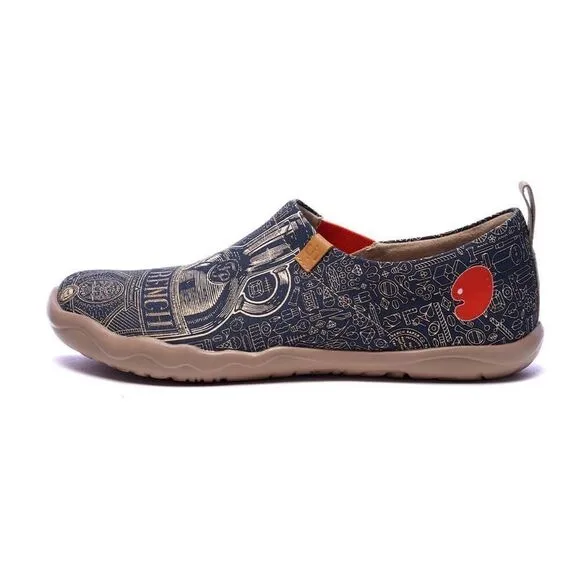 UIN Men's Walking Shoes Slip On Canvas Casual Loafers Comfort Sneaker(Wine Not?)