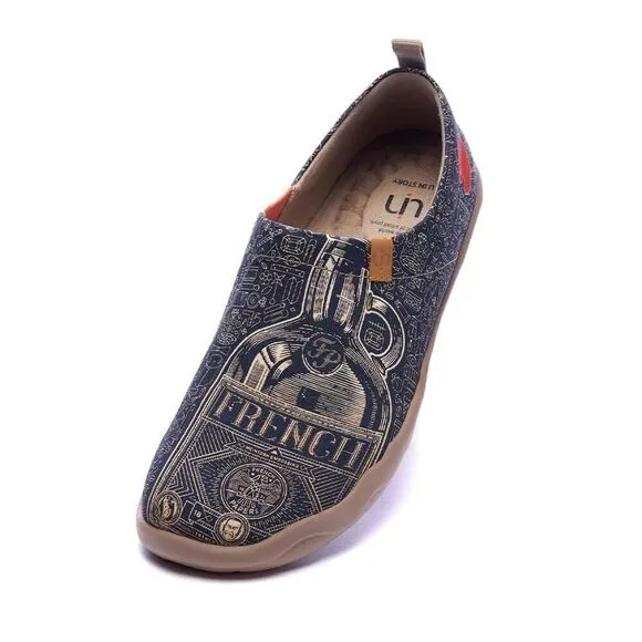 UIN Men's Walking Shoes Slip On Canvas Casual Loafers Comfort Sneaker(Wine Not?)