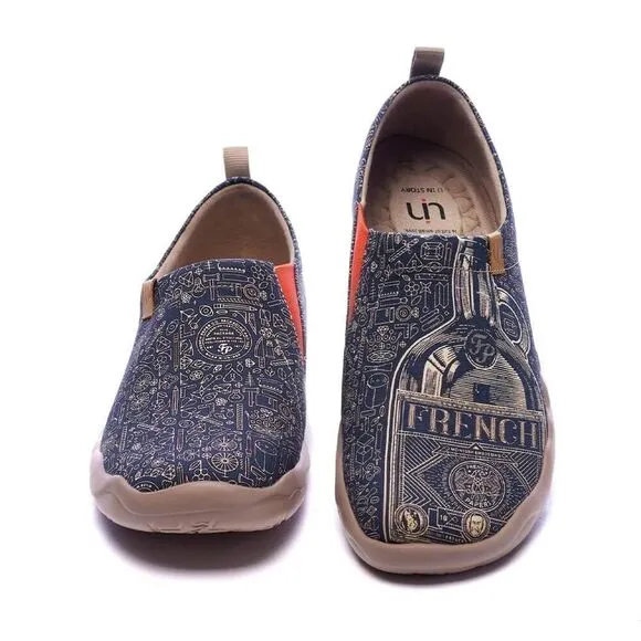 UIN Men's Walking Shoes Slip On Canvas Casual Loafers Comfort Sneaker(Wine Not?)