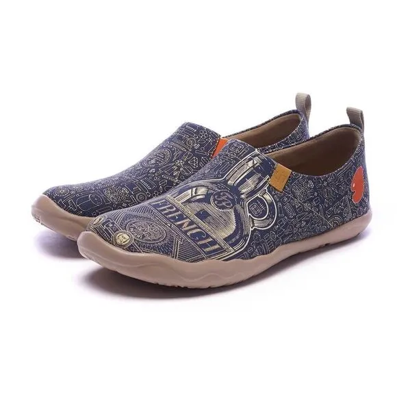 UIN Men's Walking Shoes Slip On Canvas Casual Loafers Comfort Sneaker(Wine Not?)