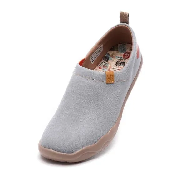 UIN Men's Walking Travel Shoes Canvas Casual Loafers Sneaker (Toledo Grey)