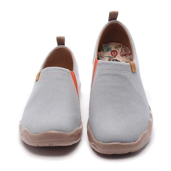 UIN Men's Walking Travel Shoes Canvas Casual Loafers Sneaker (Toledo Grey)