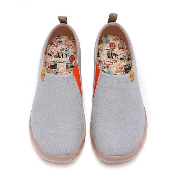 UIN Men's Walking Travel Shoes Canvas Casual Loafers Sneaker (Toledo Grey)