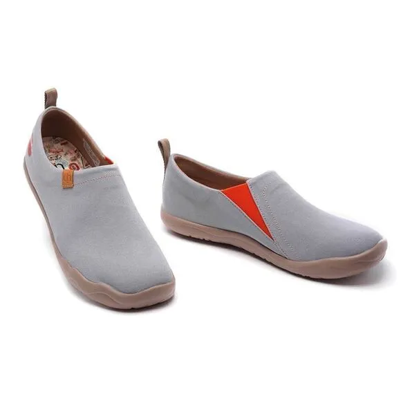 UIN Men's Walking Travel Shoes Canvas Casual Loafers Sneaker (Toledo Grey)