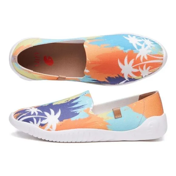 UIN Women's Ballet Slip On Casual Loafers (Palm Reflections Menorca II, no box 1