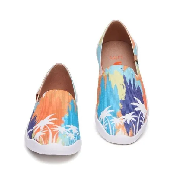 UIN Women's Ballet Slip On Casual Loafers (Palm Reflections Menorca II, no box 1