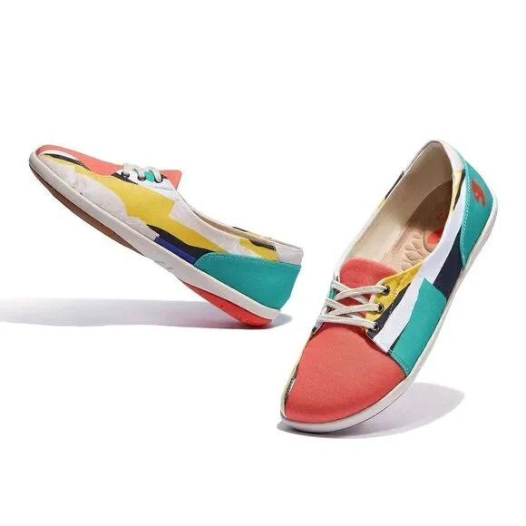 UIN Women's Flats Slip On Casual Comfort Loafers (Enigine Puzzle Illetes II）