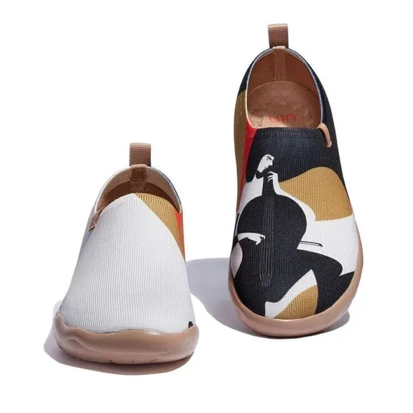 UIN Women's Walking Travel Shoes Slip On Canvas Casual Loafers (She And Cello)