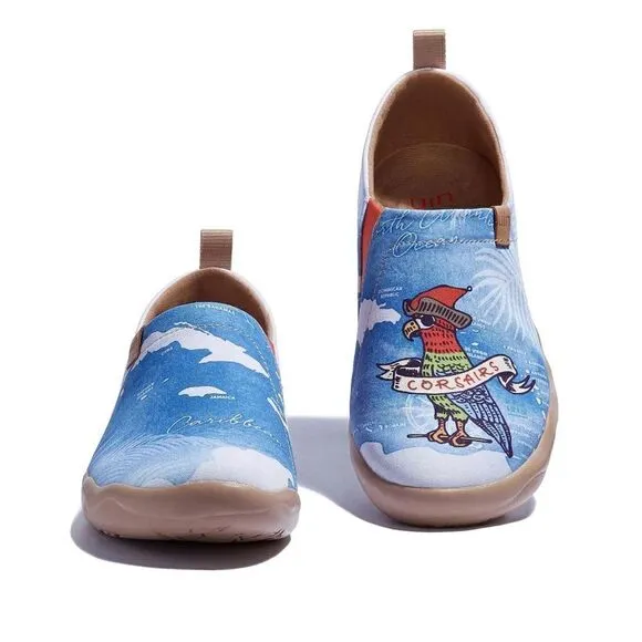 UIN Women's Canvas Slip-On Ladies Travel Shoes (Captain Parrot Toledo)