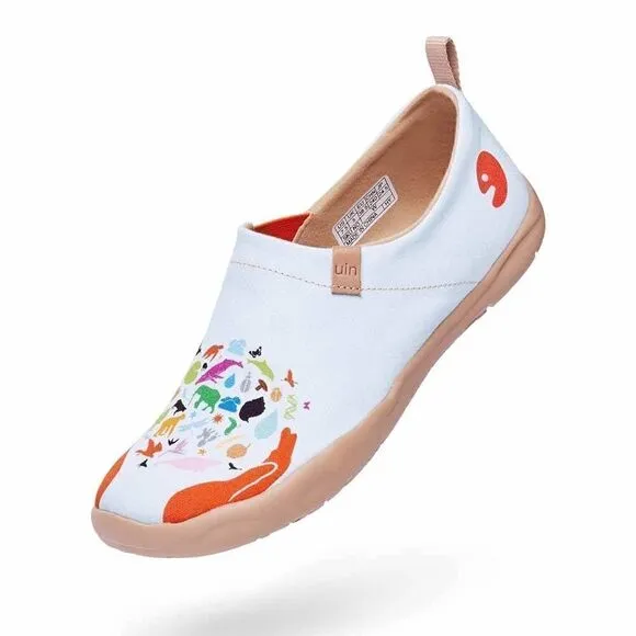 UIN Women's Canvas Slip-On Ladies Travel Shoes (Hopeful World - Toledo)