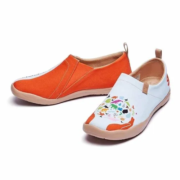 UIN Women's Canvas Slip-On Ladies Travel Shoes (Hopeful World - Toledo)