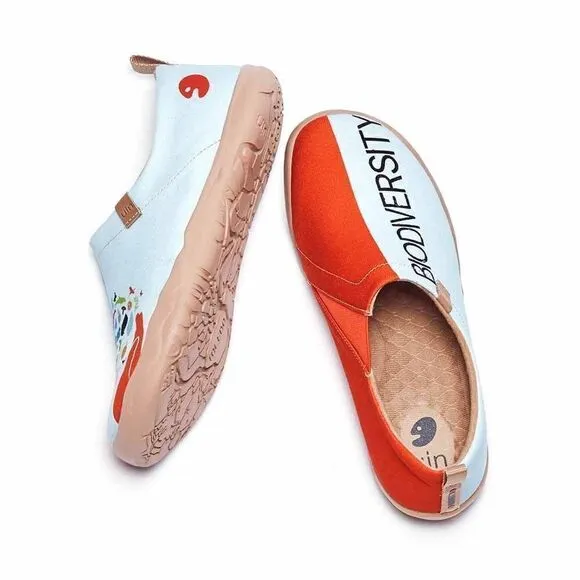 UIN Women's Canvas Slip-On Ladies Travel Shoes (Hopeful World - Toledo)