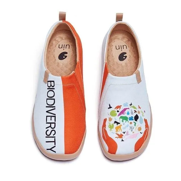 UIN Women's Canvas Slip-On Ladies Travel Shoes (Hopeful World - Toledo)