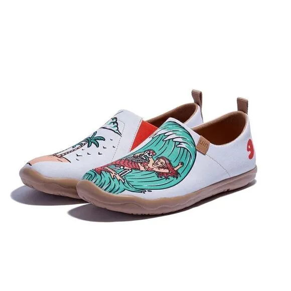 UIN Women's Slip On Loafers Canvas Lightweight Flats Sneakers (Hold Me Tight)